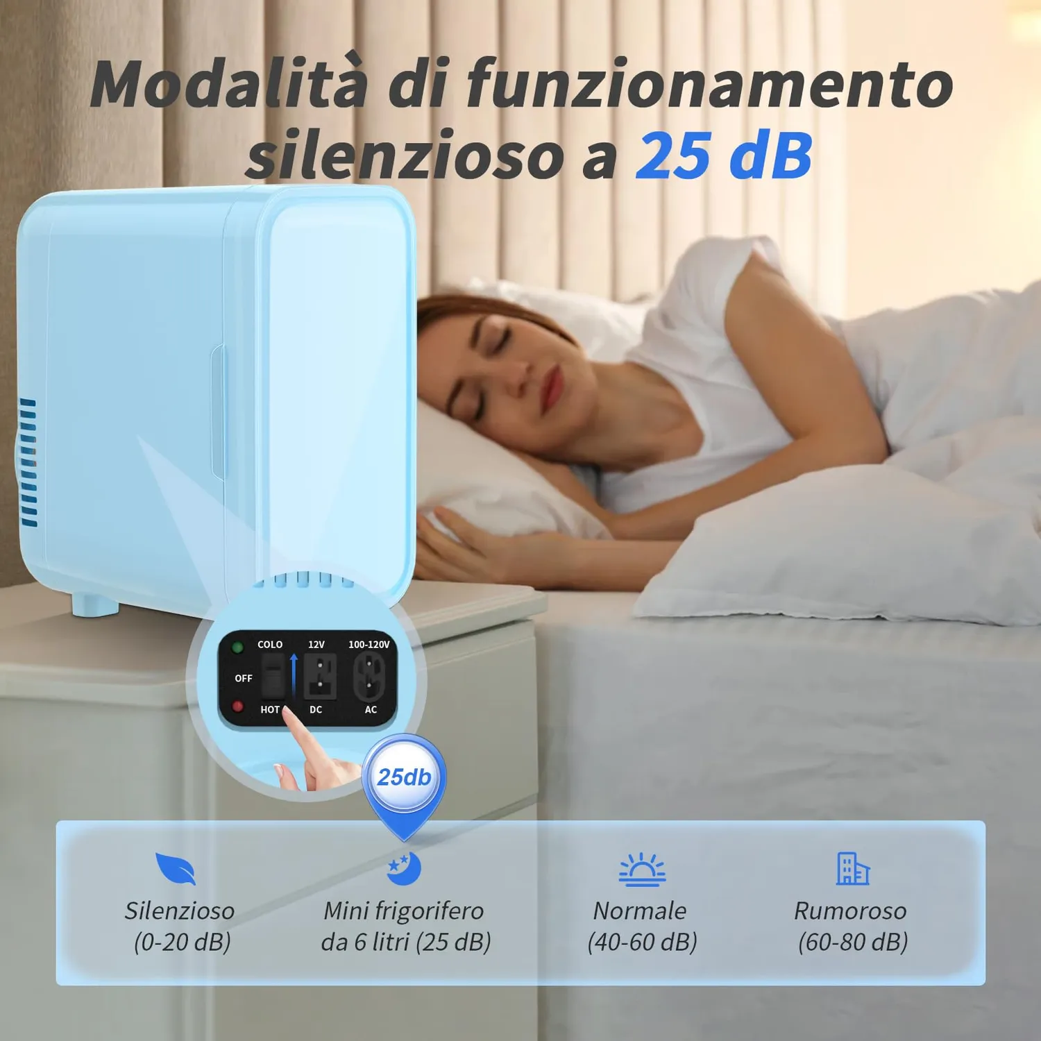 YASHE Mini Frigo 6 Litri Blu 8 Lattine