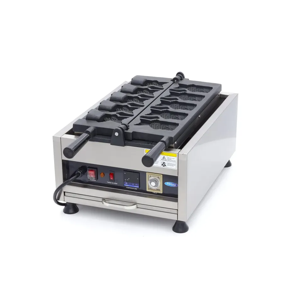 Maxima Taiyaki Pesce 5 Pezzi Piastra Waffle Digitale Girevole