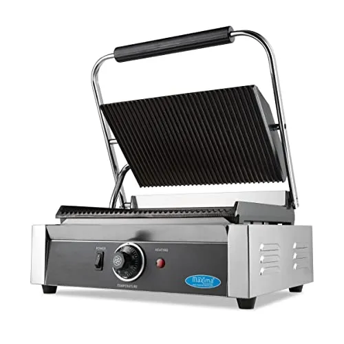 Maxima MCG Panini griglia contatto ghisa 2200 W scanalata