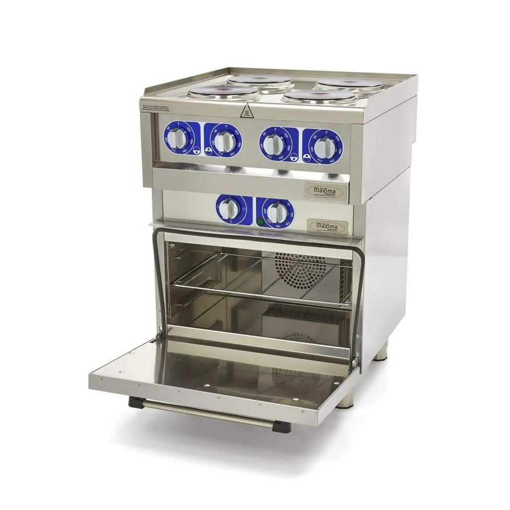 Maxima Commercial Grade cucina elettrica 4 fuochi con forno 60x60