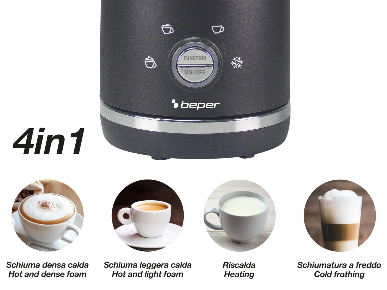 Beper P101CAF001 montalatte automatico 500ml nero