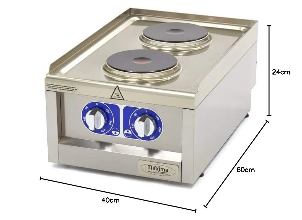 Pizza Maxima Piastra Elettrica 2 Fuochi 40x60 3500W