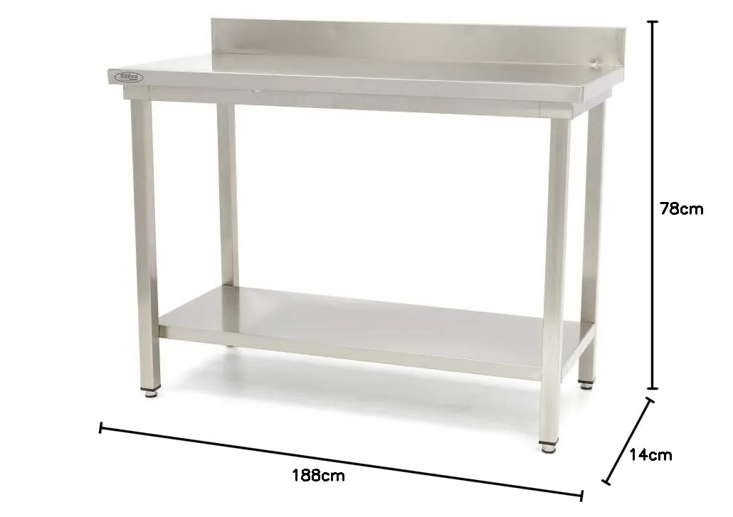 Maxima Deluxe Tavolo Inox 180x70 cm con Schienale