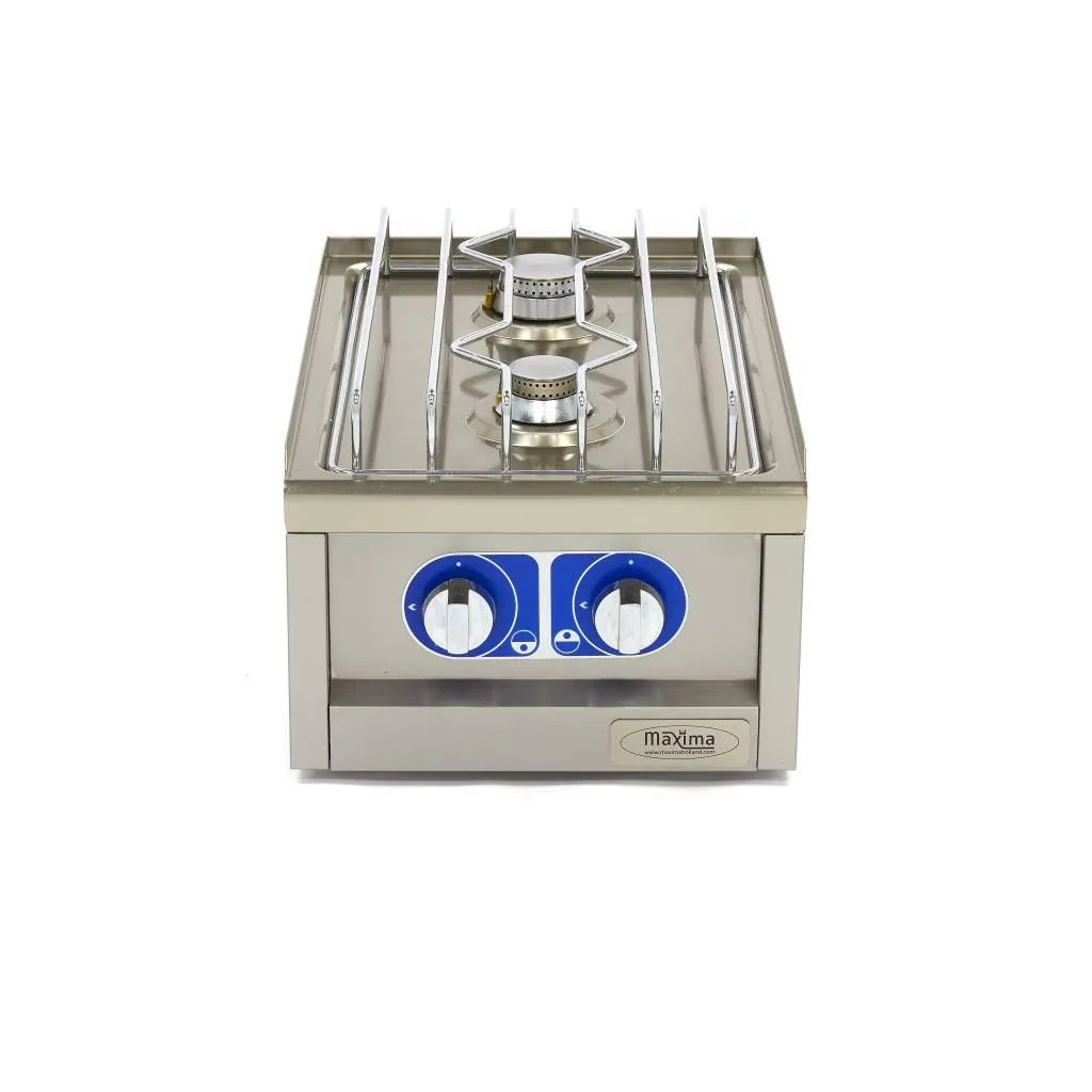 Maxima fornello gas 2 fuochi 40x60 cm 8,5 kW cromati