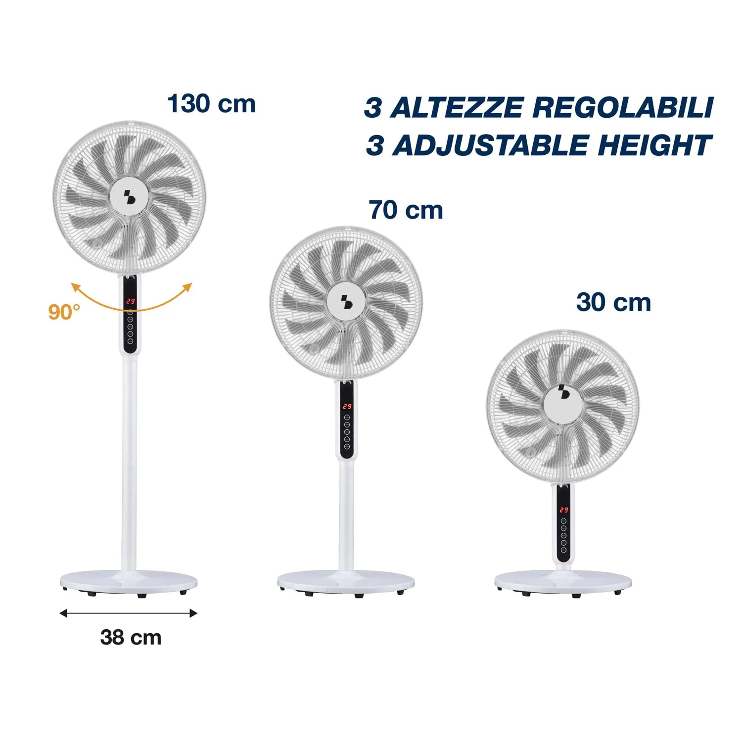 Beper P206VEN154 Ventilatore a Piantana 13 Pale 41 cm Telecomando