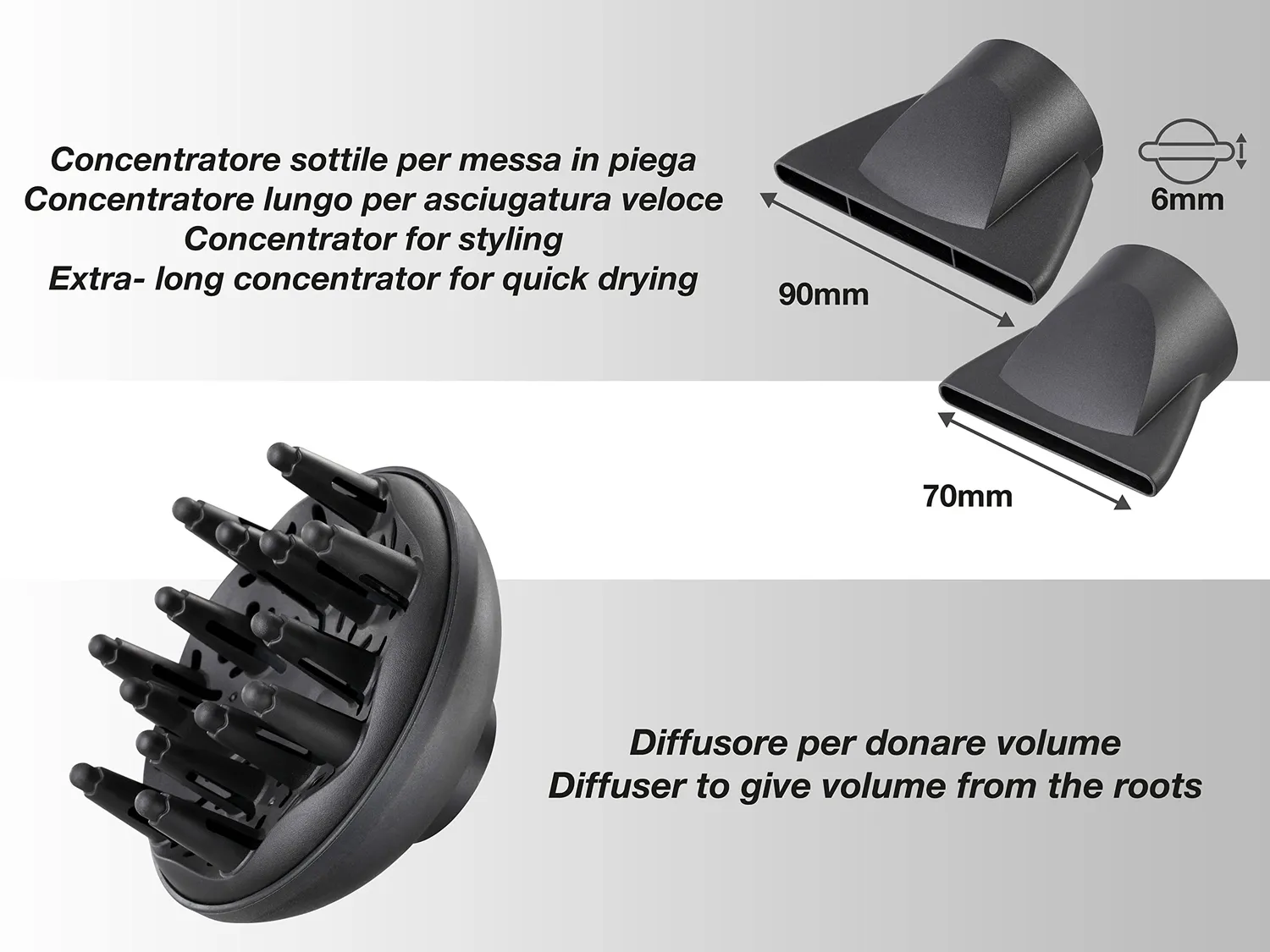 Beper Asciugacapelli Professionale 2400W Nero Oro Ionico
