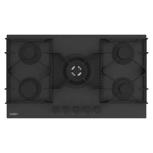 Samet Zacinto90 piano cottura gas 5 fuochi 90 cm vetro nero