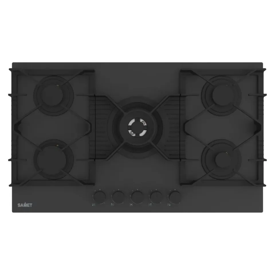 Samet Zacinto90 piano cottura gas 5 fuochi 90 cm vetro nero