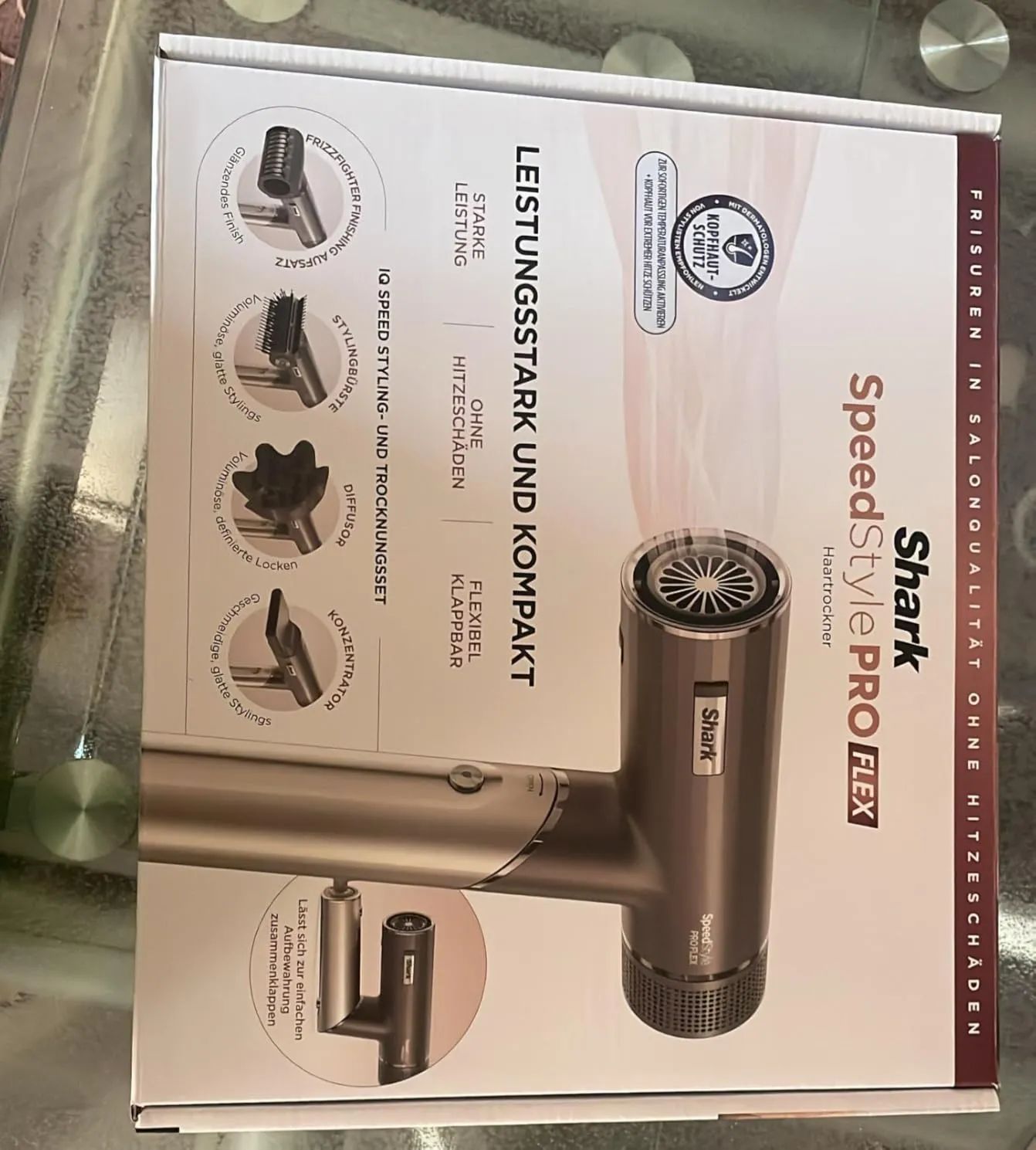 Shark SpeedStyle Pro Flex phon pieghevole 4 accessori argento