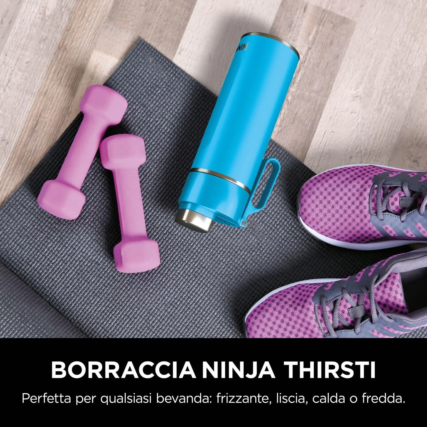 Ninja Thirsti Borraccia Termica 530ml Blu Tropicale