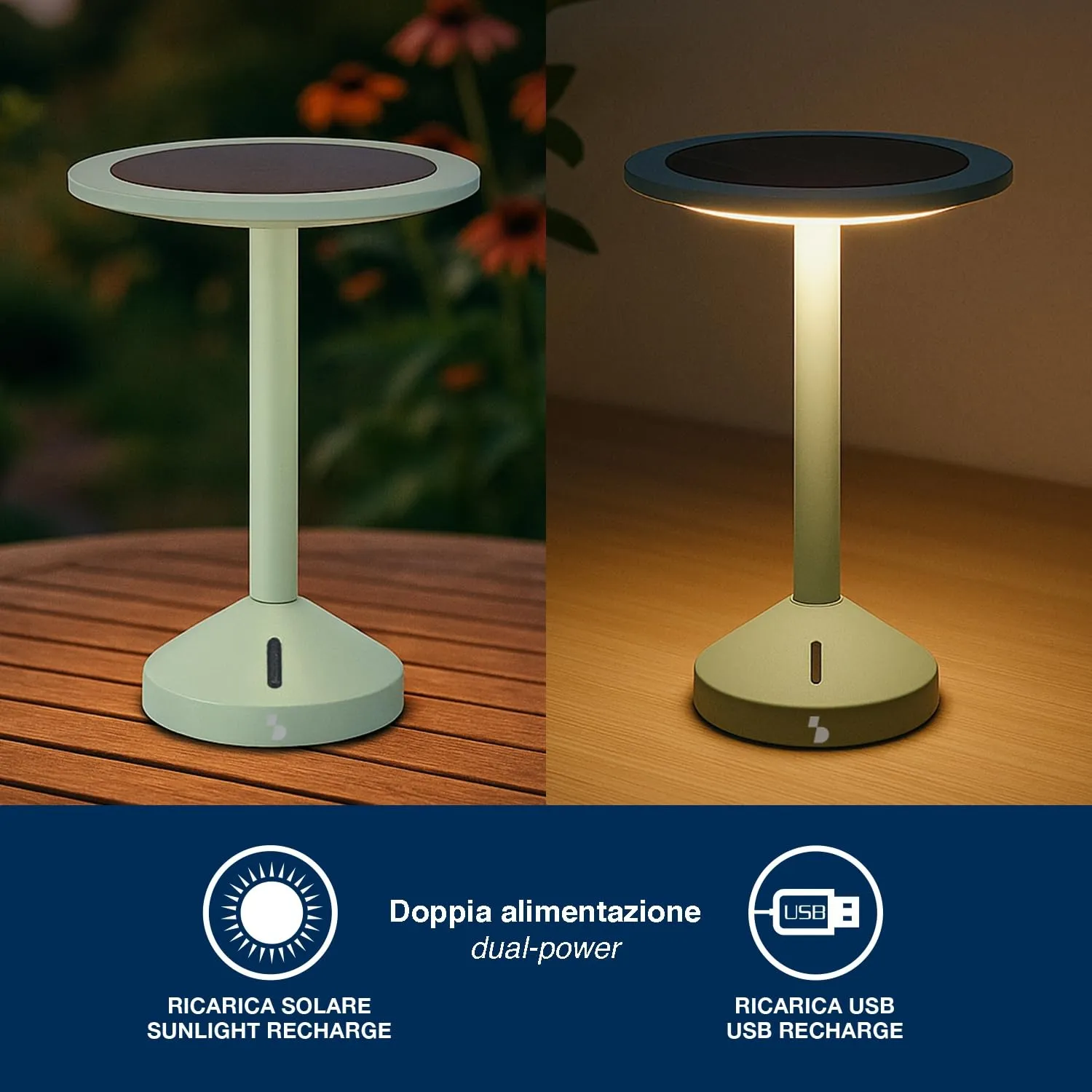 Beper Helia P207ILO600 Lampada Tavolo Solare LED