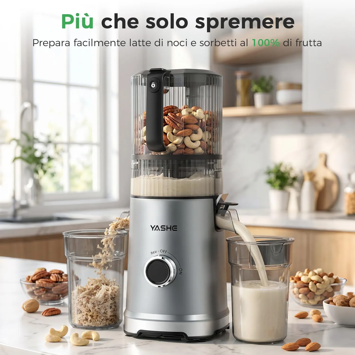 Yashe Estrattore Succo Freddo 600W Bocca 152mm 3-in-1