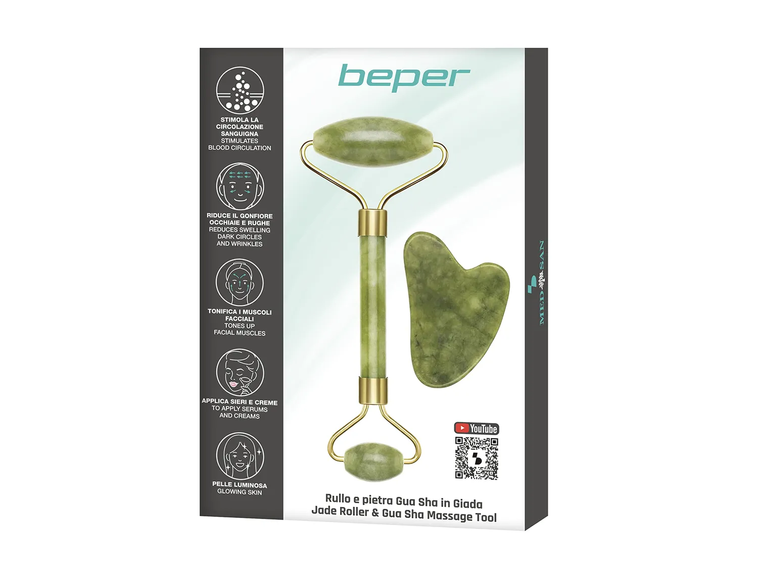 Beper C301ABE101 Rullo Gua Sha Giada Verde
