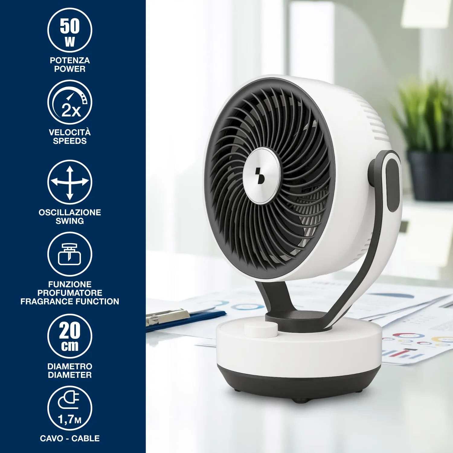 Beper P206VEN261 Circolatore Aria da Tavolo con Diffusore Aromi