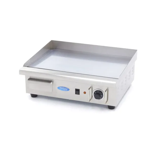 Pizza Maxima Gastro piastra barbecue 55 cm liscia 3000 W cromata