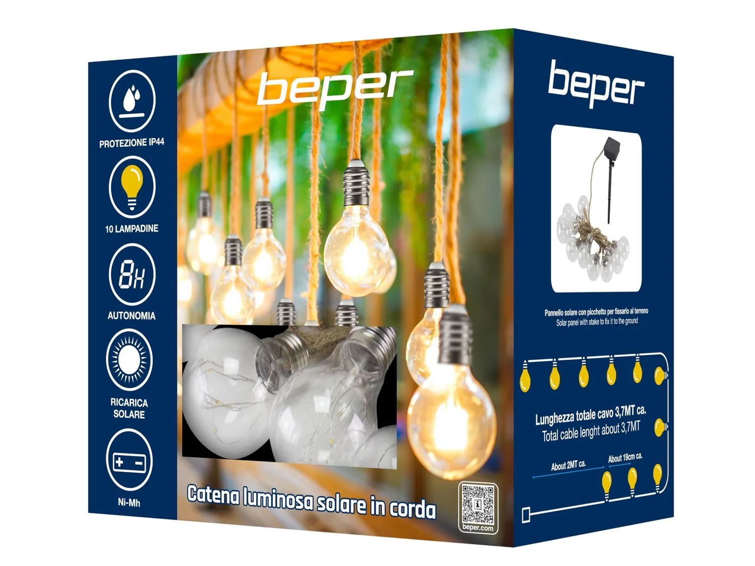 Beper P207ILO500 catena luminosa solare 4m 10 LED