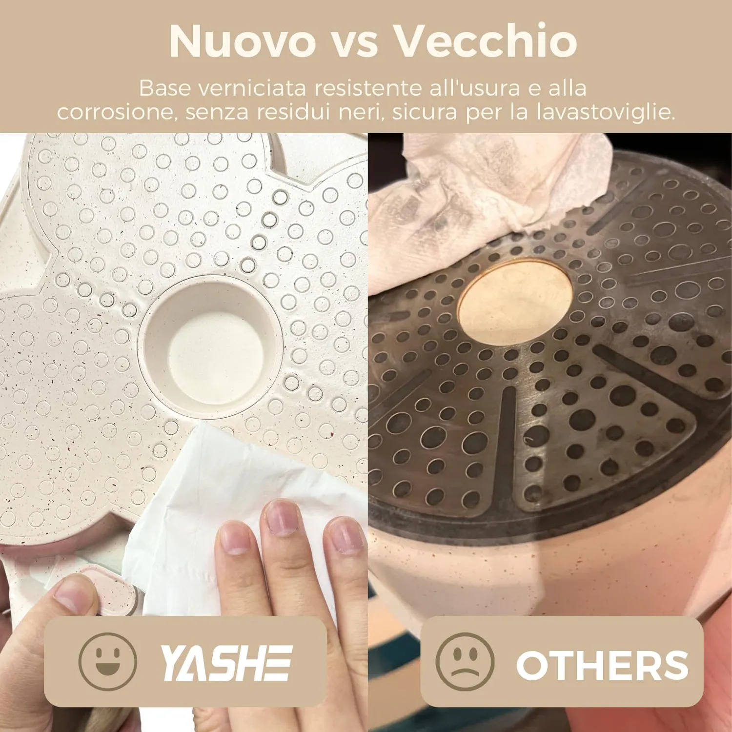 YASHE padella pancake 4 scomparti antiaderente