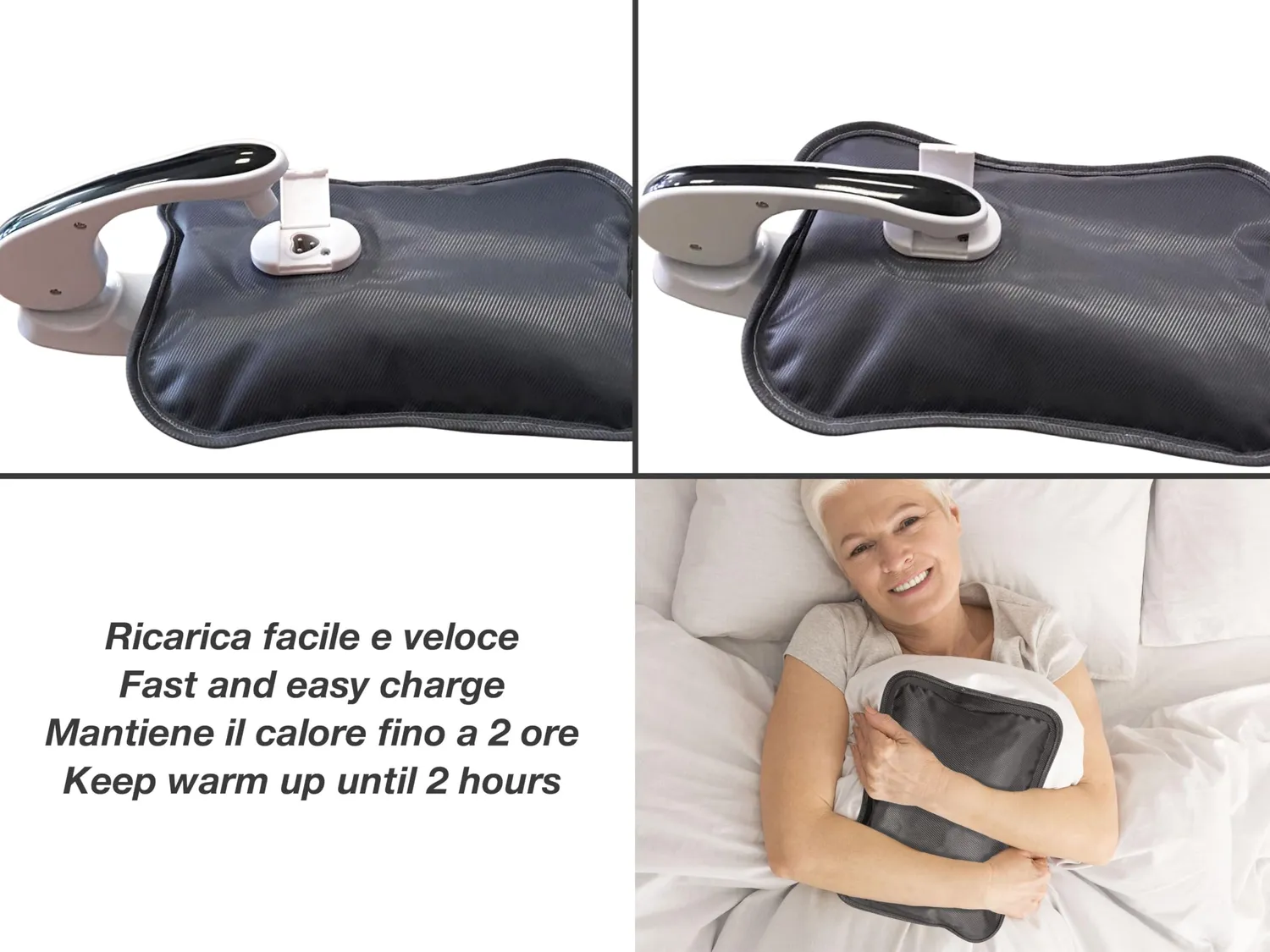 Beper P203TFO001 borsa acqua calda elettrica nera