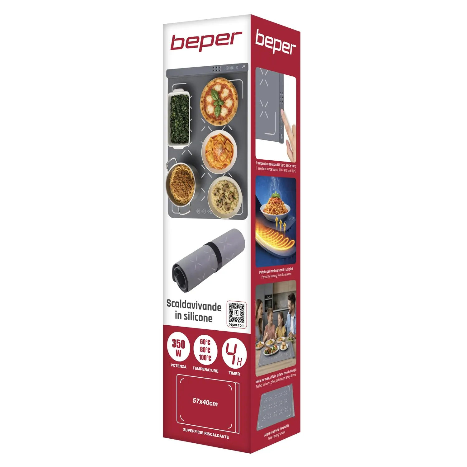 Beper P101TEM100 scaldavivande elettrico silicone 57x40 cm