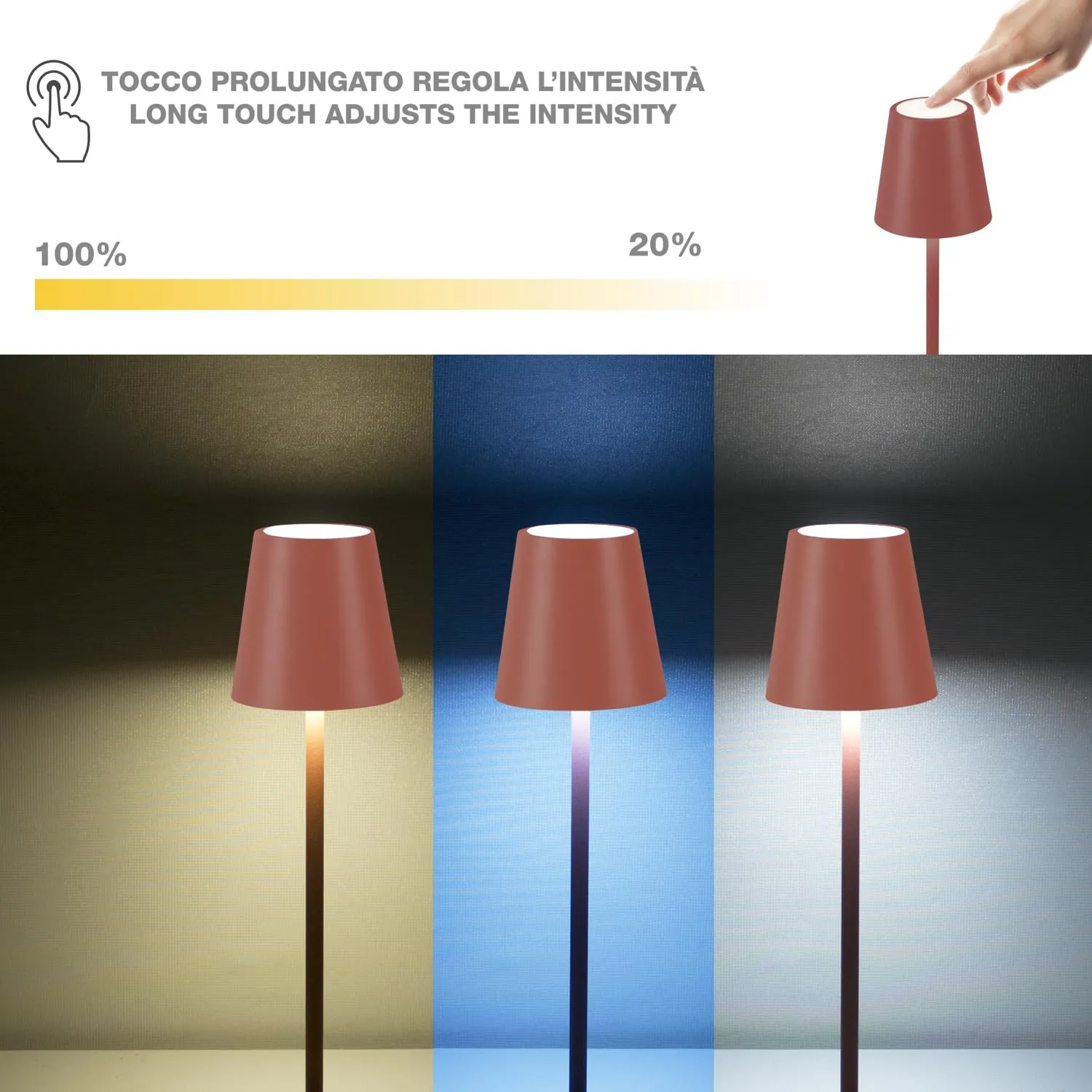 Beper P207ILI204 lampada da tavolo terracotta dimmerabile