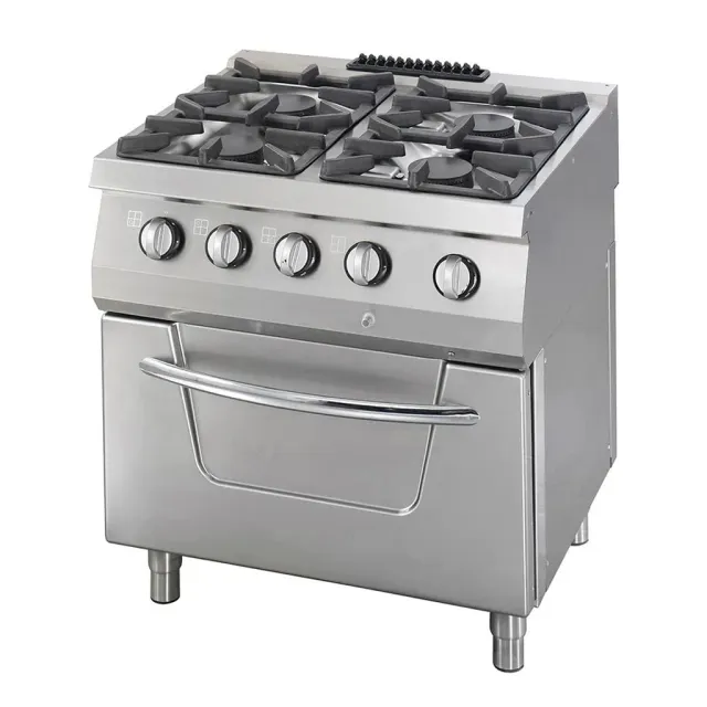 Maxima cucina gas 4 fuochi con forno 37 kW 70 cm doppia