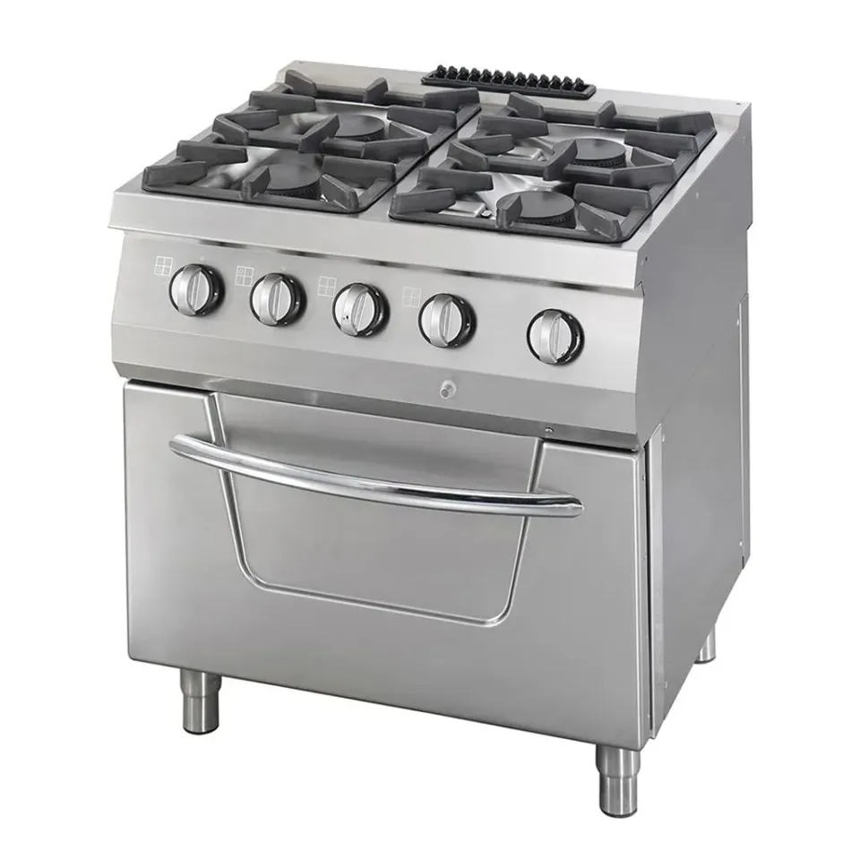 Maxima cucina gas 4 fuochi con forno 37 kW 70 cm doppia
