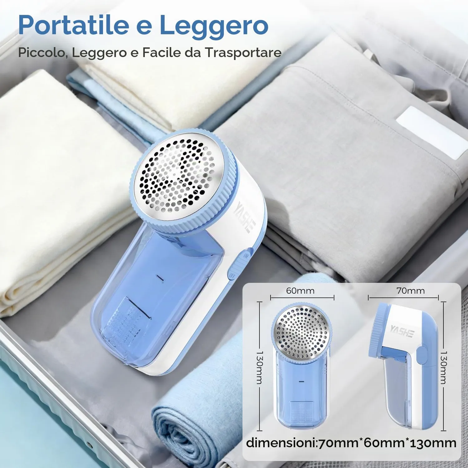 YASHE Leva Pelucchi Elettronico a Batteria con 2 Lame