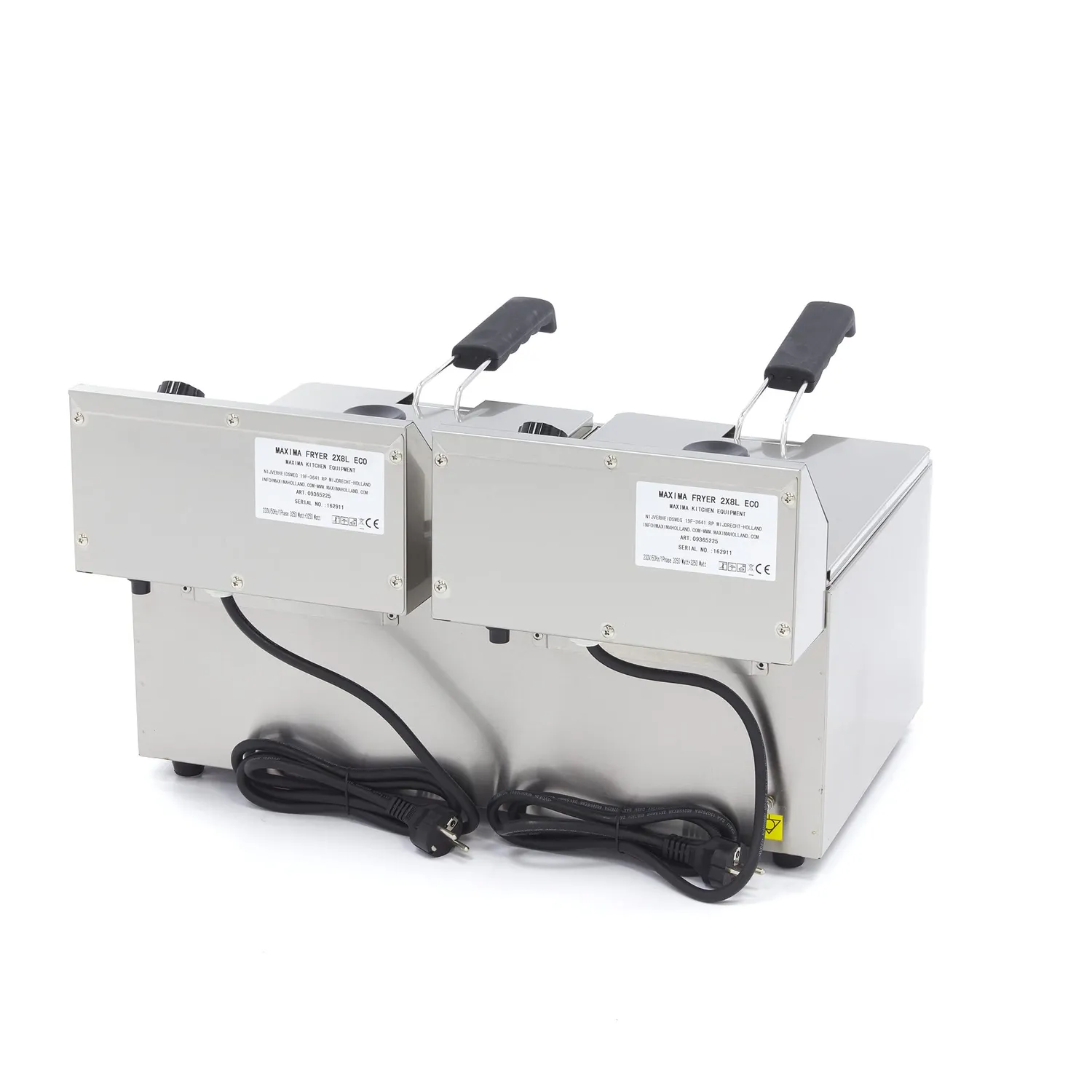 Maxima friggitrice doppia 2x8 L 2 cestini professionale 2,8 kg