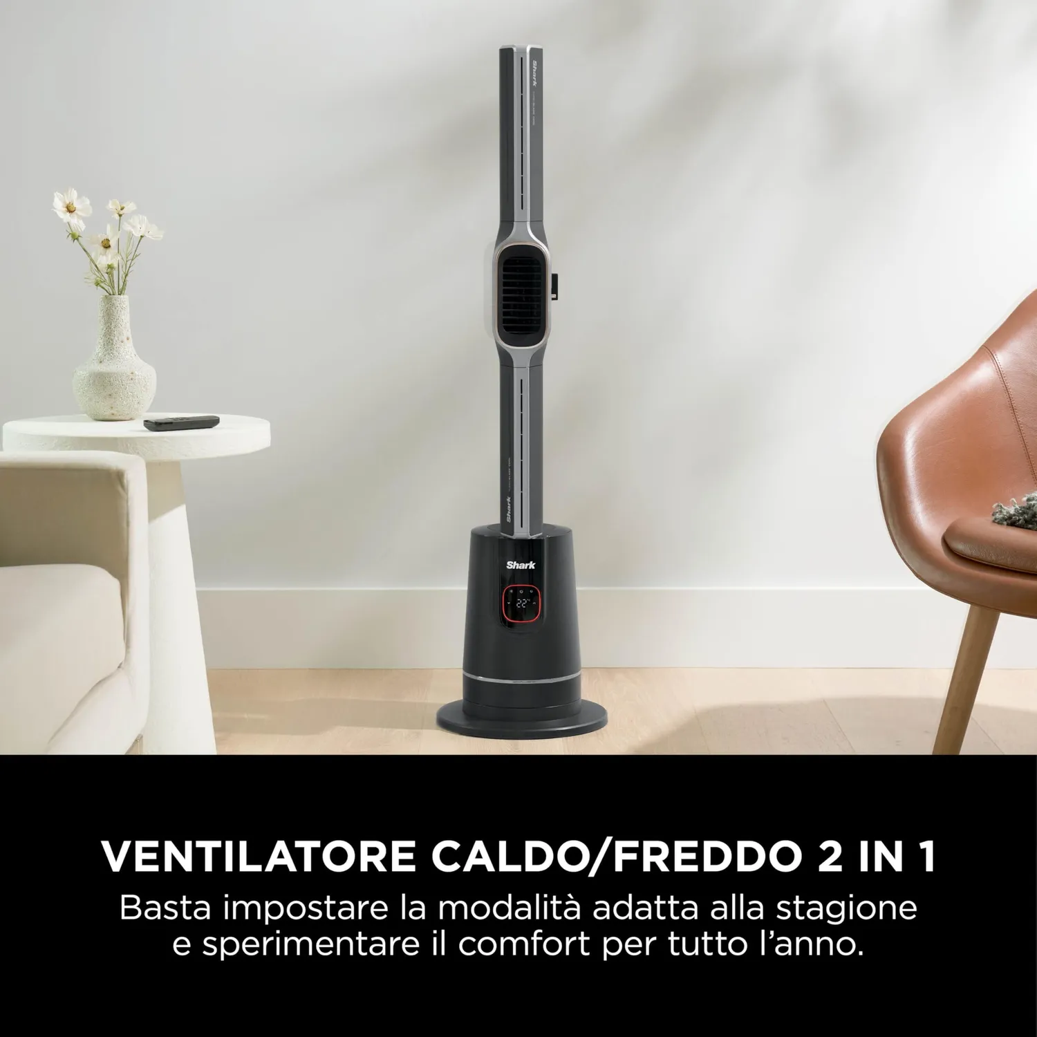 Shark TurboBlade Cool+Heat Ventilatore Caldo Freddo Grigio Oro