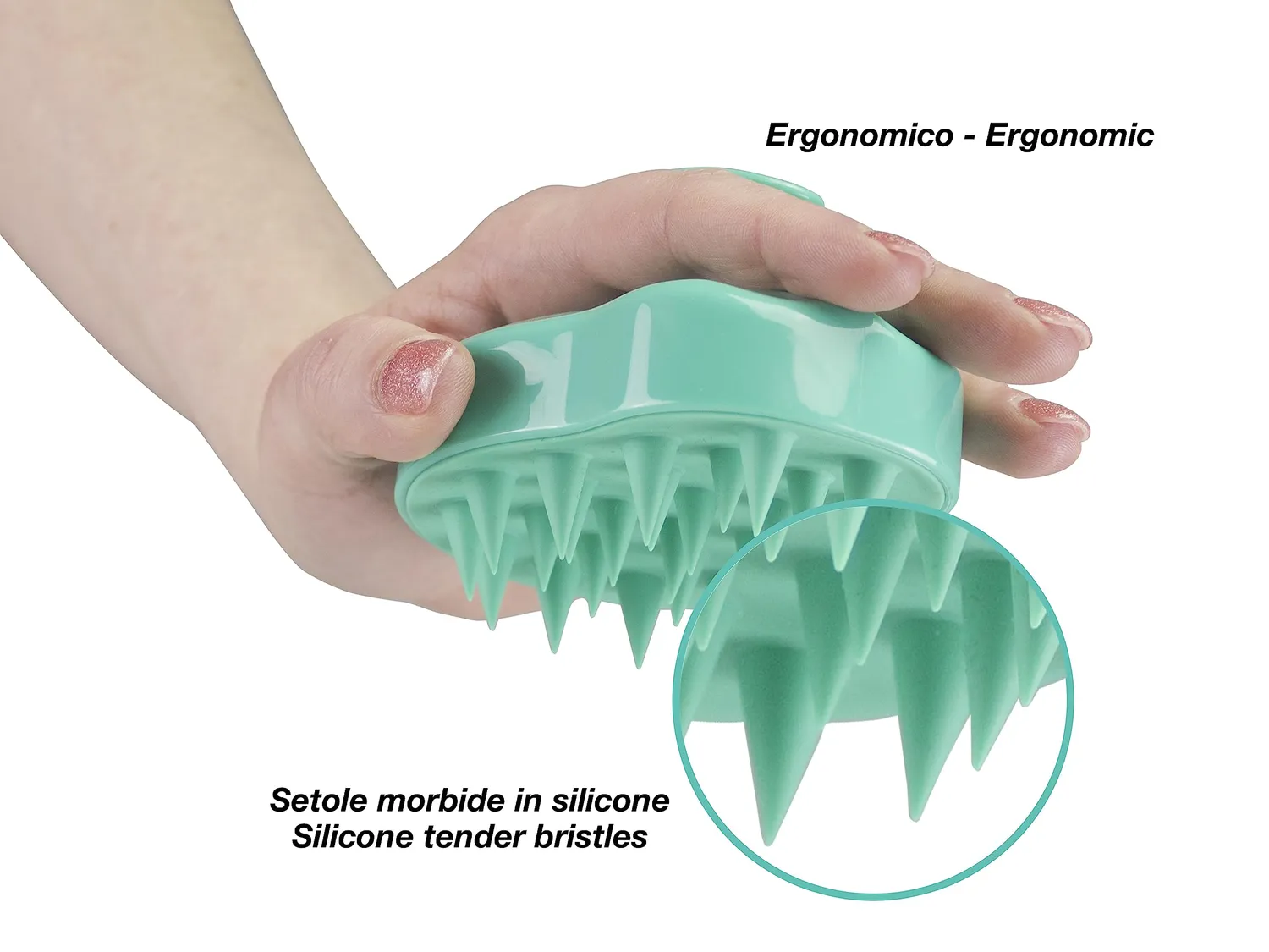 Beper C301ABE002 spazzola massaggiatore cuoio capelluto silicone