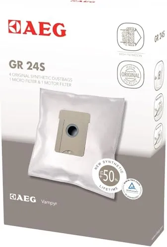 AEG GR24S Sacchetti Aspirapolvere 4 Pezzi + Filtro TC Vampyr