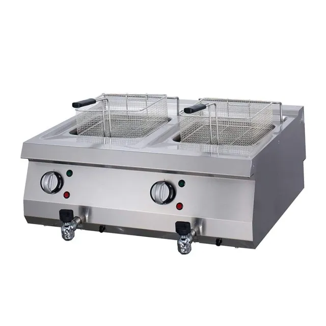 Maxima friggitrice elettrica doppia 2x12L 22kW rubinetto