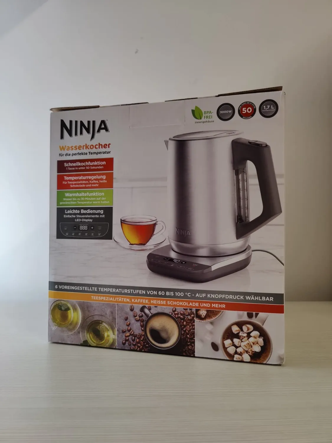 Ninja Bollitore Elettrico 1,7 L Acciaio Temperatura 6 Livelli