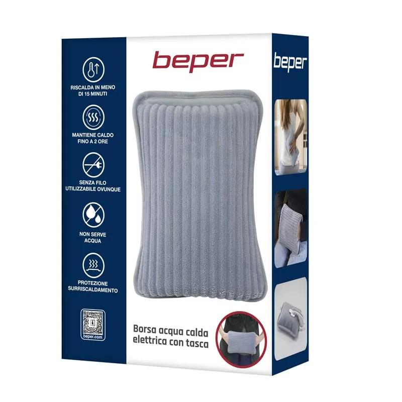Beper P203TFO002 borsa acqua calda elettrica con tasche