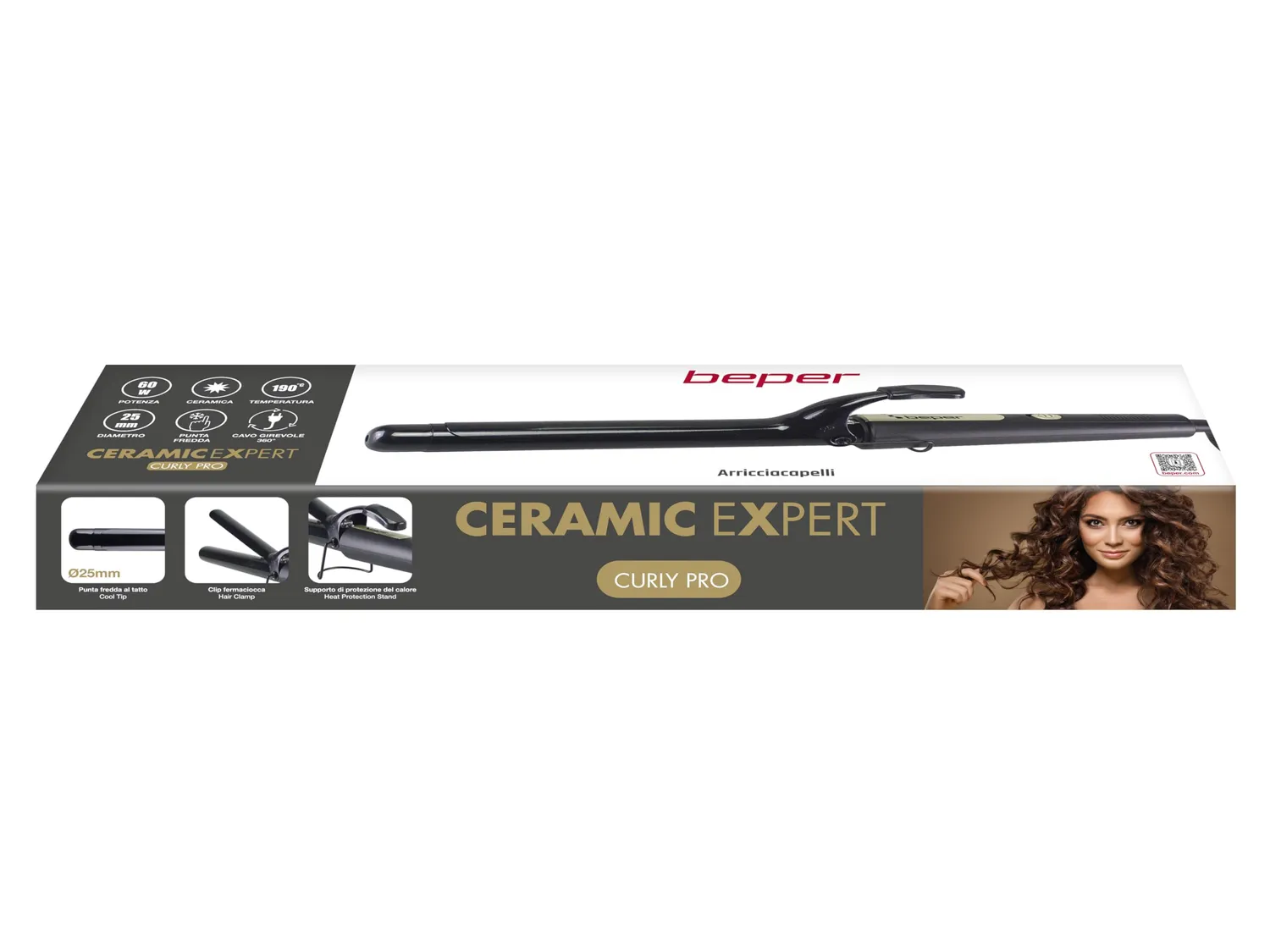 Beper P301PIS002 arricciacapelli ceramica 25 mm 190°