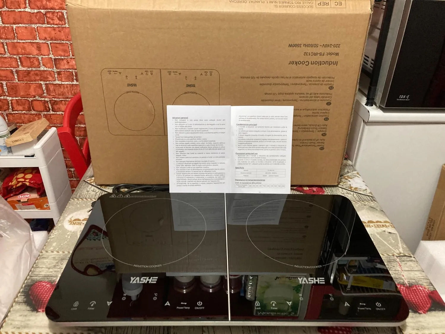 YASHE Piastra Induzione Doppia 3500W 2 Fuochi Touch