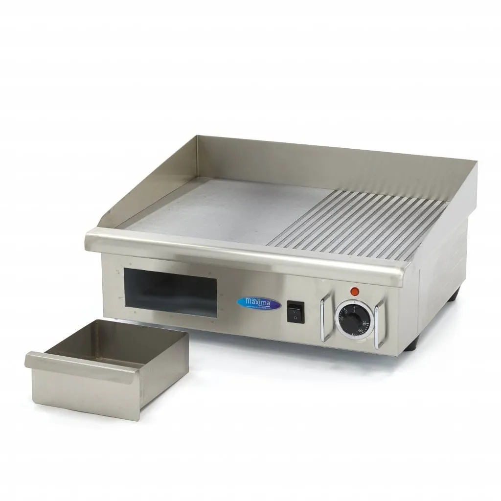 Maxima Piastra Barbecue 55 cm Metà Rigata 50-300°C