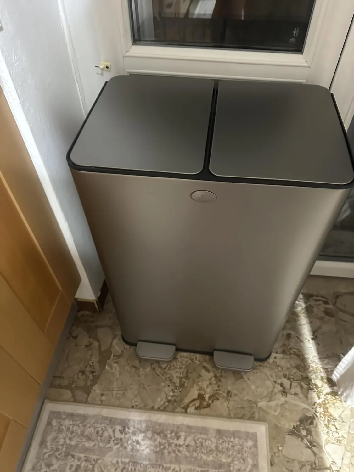 YASHE Pattumiera Doppia 2x20L Pedale Soft-Close Inox