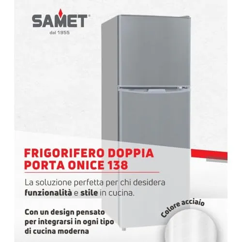 Samet Onice 138 frigorifero doppia porta inox 140 L