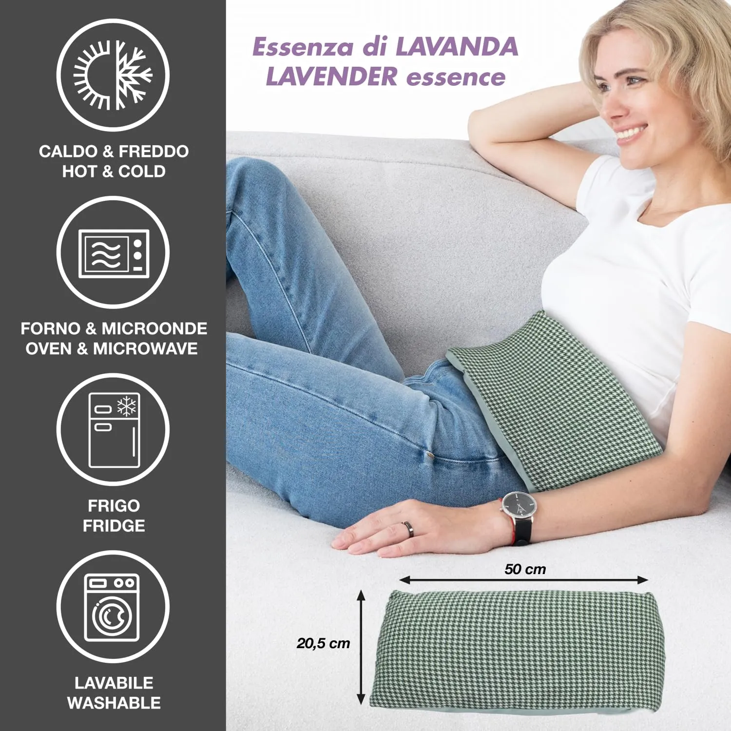 Beper Cuscino Termico Noccioli Ciliegia Lavanda Cotone