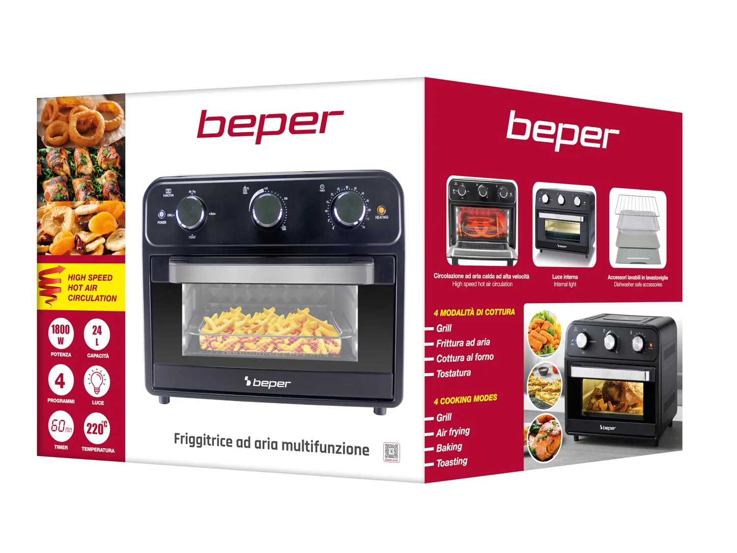 Beper P101FRI024 friggitrice ad aria 24L multifunzione