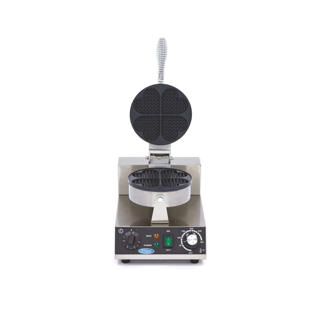 Maxima piastra waffle cuore singola 1000W antiaderente
