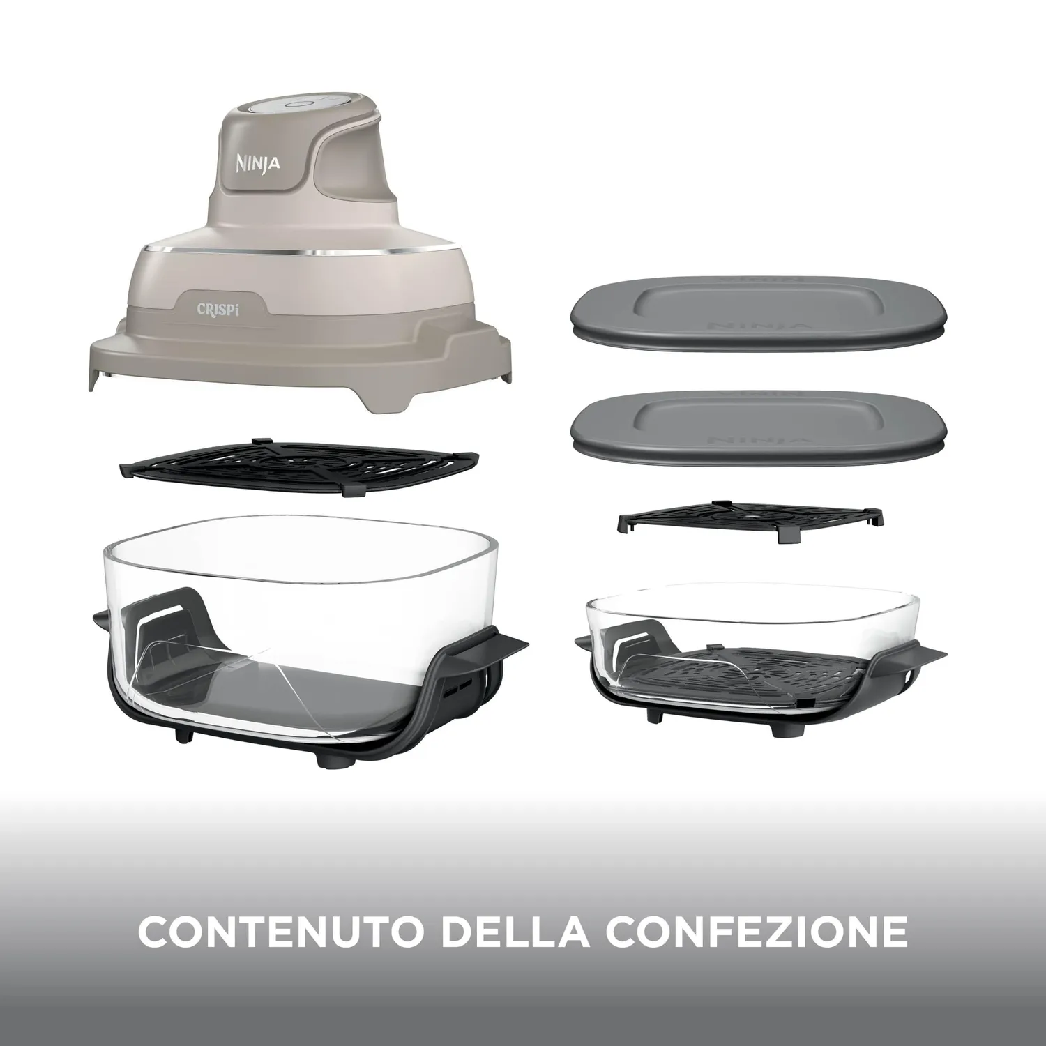 Ninja CRISPi FN201EUSD2 friggitrice ad aria vetro grigio 3,8L