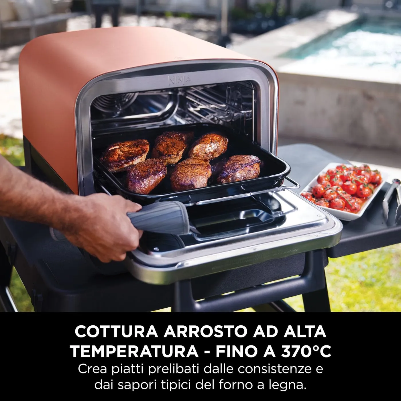 Ninja Woodfire OO101EU Forno Pizza Esterno 8-in-1 rosso