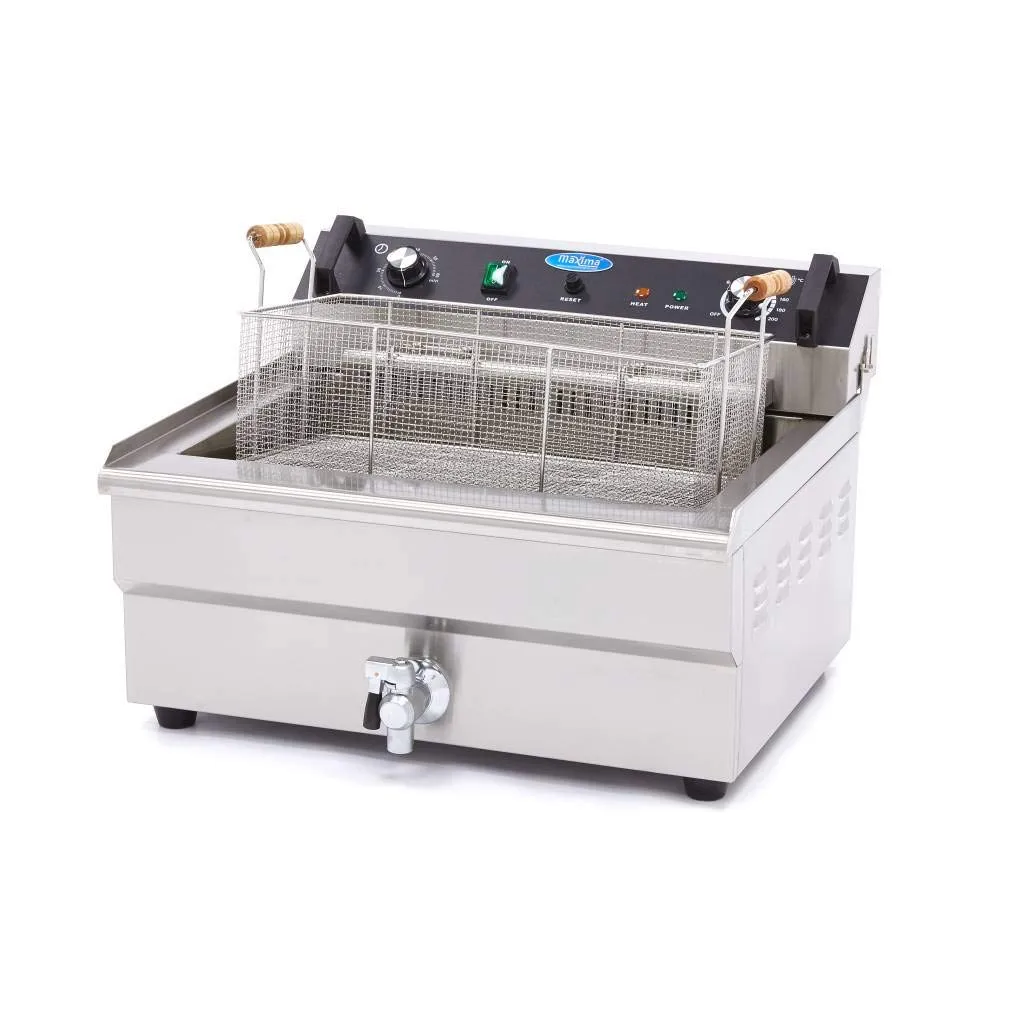 Maxima friggitrice elettrica pesce 30L rubinetto 6kW