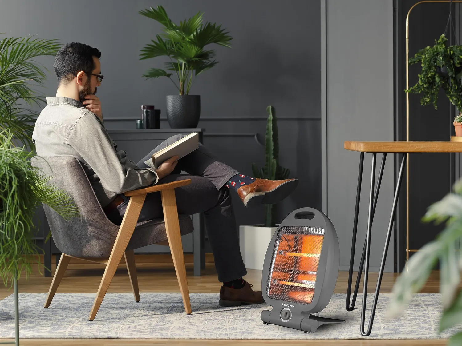 Beper P203PAN005 Stufa al Quarzo 800W 2 Livelli Pieghevole