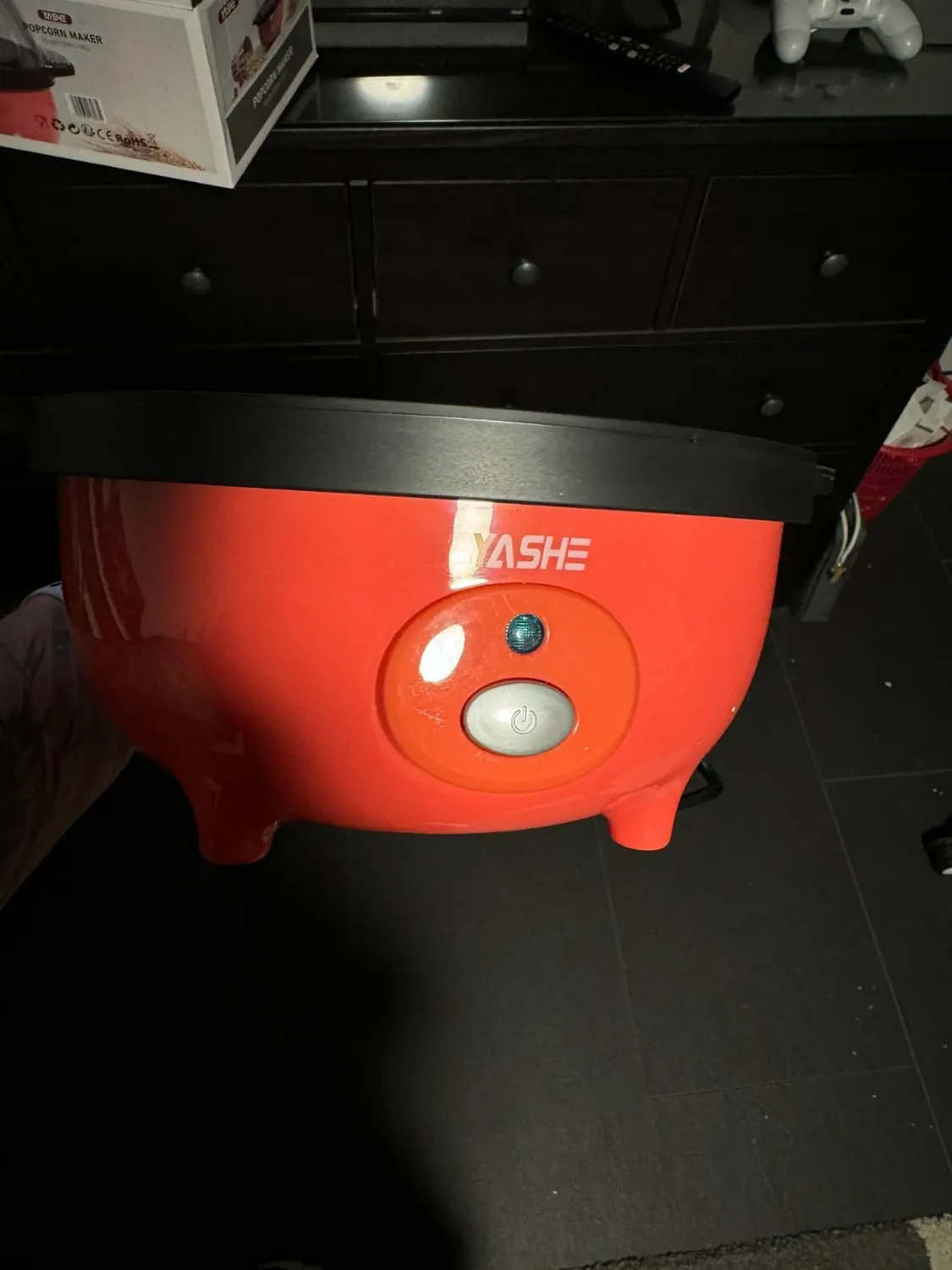 YASHE Macchina Popcorn Elettrica 650W Ciotola 3L Antiaderente
