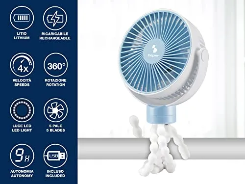 Beper P206VEN430 mini ventilatore USB con gambe LED