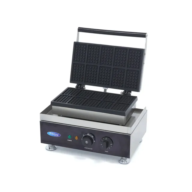 Maxima Piastra Waffle Belga 10 Pezzi Timer 1750W