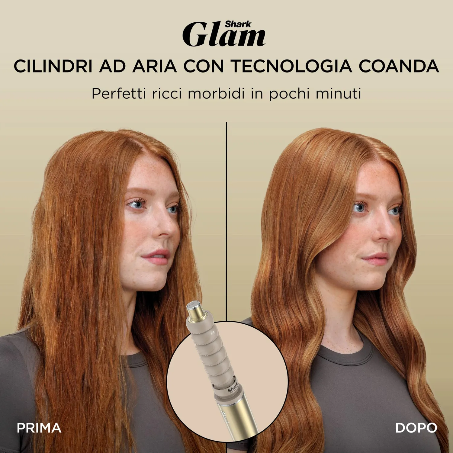 Shark Glam FlexStyle HD6041SEU Styler Oro 4 in 1 Ceramica